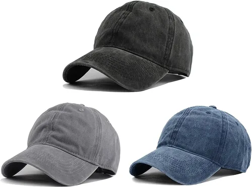 Vista 24 de HH HOFNEN Gorra de béisbol de algodón de sarga lavada y desgastada, vintage, ajustable, para hombre y mujer
