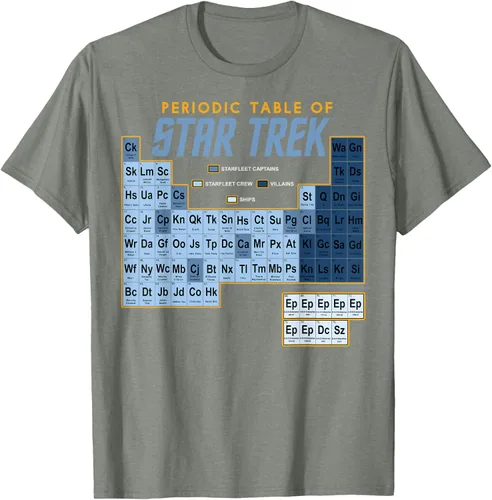 Vista 22 de Star Trek Camiseta de mesa periódica de la serie original, Negro, S