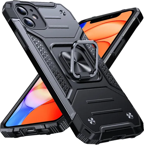 Vista 34 de Anqrp Funda resistente para iPhone 6/7/8/SE/SE2 con soporte de anillo mejorado y agarre, grado militar, a prueba de golpes, resistente y robusta