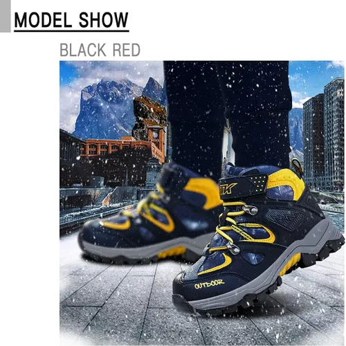 Vista 6 de Littleplum Boys Snow Boots Winter Waterproof Antiskid Boots Hiking Outdoor Shoes Booties for Unisex Kids (Little KidBig Kid)