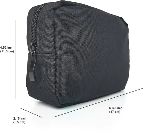 Vista 2 de Pequeña bolsa de maquillaje para bolso, paquete de 2 bolsas de viaje con cremallera, mini organizador portátil versátil para artículos de tocador