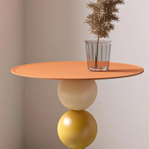 Vista 3 de Mesa auxiliar para sala de estar, sofá, mesa auxiliar redonda, moderna, hecha a mano, pequeña, mesa de café, oficina, sala de estar, mesa auxiliar