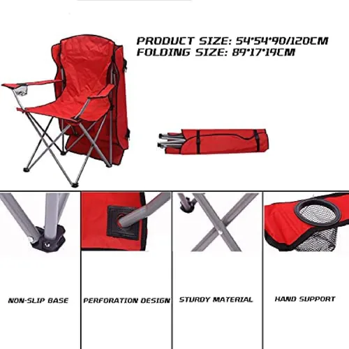 Vista 7 de Folding Camp Chair With Canopy, Portable Aluminum Beach Outdoor Fishing With Sun Shade And Carrying Bag, Garden Chair For Beach, Pool