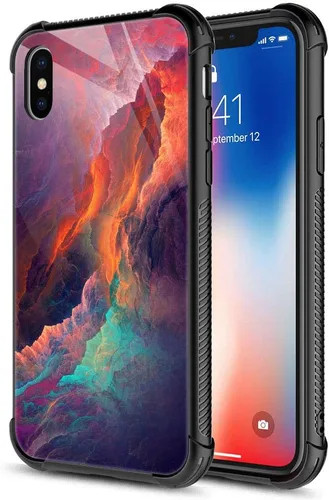 Vista 16 de CARLOCA Funda compatible con iPhone Xs, diseño gráfico a prueba de golpes, antiarañazos, protección contra caídas para iPhone X/XS Familia de jirafa