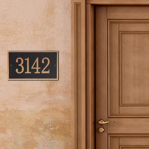 Vista 4 de Placa de dirección hecha a mano, número de letrero personalizado para casa
