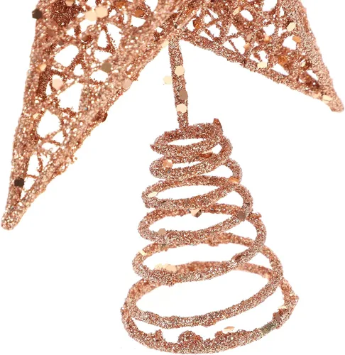 Vista 4 de PRETYZOOM Decoración de árbol de Navidad con estrella brillante, decoración de fiesta de Navidad, recuerdos de fiesta, 7.87 x 7.87 x 1.57 pulgadas