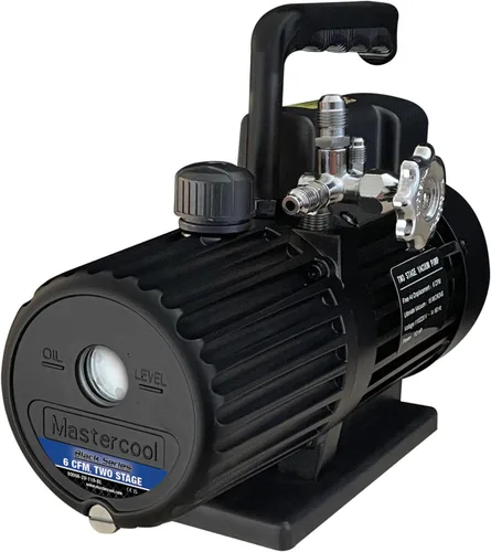 Vista 12 de Mastercool 90059-BL Serie Negra Bomba de vacío de fase única de 1.8 CFM con motor protegido térmicamente, ventilador de alto volumen y válvula
