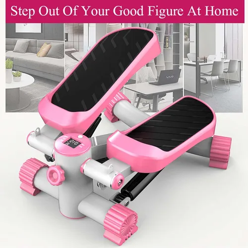 Vista 2 de YSUEFIJO Mini escalera portátil, equipo de fitness antideslizante, máquina de ejercicios aeróbicos para fitness, pantalla fácil de leer, bandas