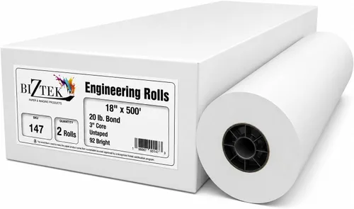 Vista 16 de Papel de formato ancho de 17 pulgadas x 500 pies, ingeniería de bonos de 20 libras, 92 brillantes, 4 rollos, núcleo de 3 pulgadas
