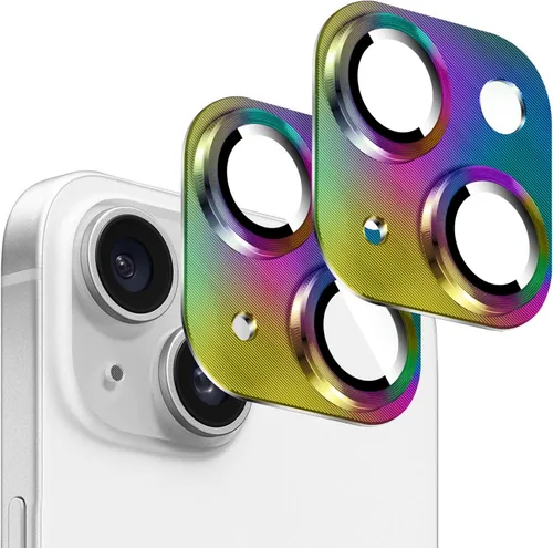 Vista 12 de Kucheed 2 protectores de lente de cámara para iPhone 11, aluminio de metal de una pieza con textura 3D, decoración diseñada para decoración