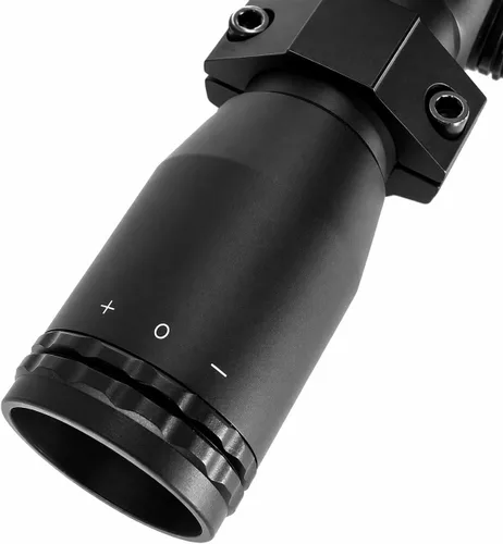 Vista 7 de TRINITY Alcance compacto 4x32 compatible con Crosman RepeatAir 1077 - Alcance de rifle de aire de retícula Mil-Dot con anillos, negro mate