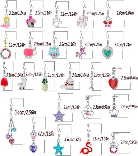 Vista 7 de 243033 Pairs Hypoallergenic Earrings for Girls Sensitive Ears Studs Set - Cute Earrings for Teen Girls - CZ Stud Earrings for Little Girls - Animal