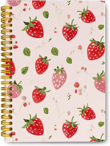 Vista 7 de Cuadernos de diario con lazos rosas de moda y cerezo, cuaderno en espiral preppy, lindo cuaderno de diario para niñas, suministros de oficina rosas