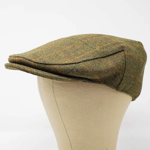 Vista 3 de Borges & Scott Gorra plana Woodsman - Totalmente impermeable - Yorkshire Tweed - Exterior 100% lana Cuadros dorados