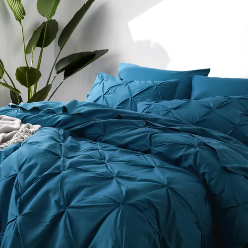 Vista 80 de Bedsure - Juego de edredón tamaño individual gris - Ropa de cama tamaño individual en una bolsa de 5 piezas, juego de cama Pintuck GentleSoft™