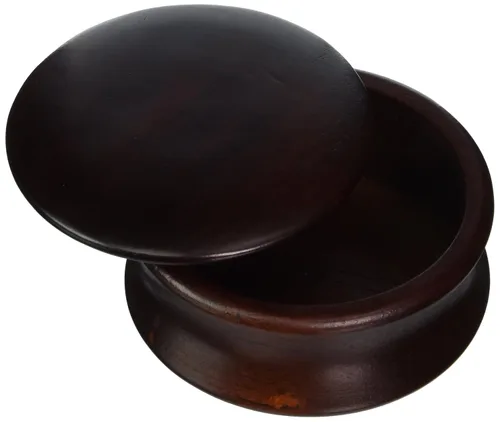 Vista 3 de Cuenco para jabón de afeitar con tapa, madera oscura, de Kingsley