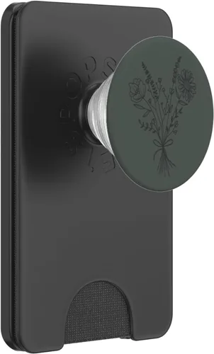 Vista 6 de Midnight Green Wildflower Floral Flower Design PopSockets PopGrip for MagSafe