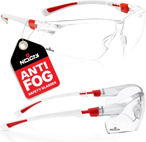 Vista 16 de NoCry Gafas de Tiro Transparentes para Hombres con Lentes Envolventes Antivaho y Resistentes a los Arañazos — Anteojos de Seguridad ANSI Z87