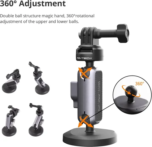 Vista 3 de PGYTECH CapLock - Soporte magnético para cámara compatible con DJI OSMO Action4/3/2, Gopro 10/9/8, OSMO Pocket 2, Insta360, mecanismo de doble