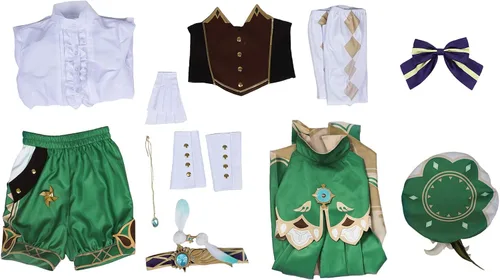 Vista 6 de Genshin Impact Venti - Disfraz de cosplay para adultos uniforme de Barbatos para Halloween Navidad mascarada
