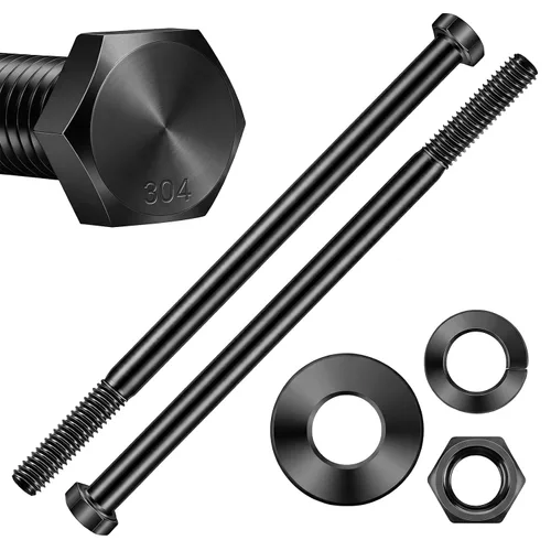 Vista 11 de Mellewell Pernos de cabeza hexagonal de 1/2-13 x 1-1/2 pulgadas con tuercas hexagonales y arandelas planas gruesas y de seguridad, totalmente