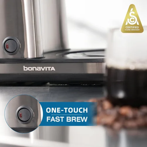 Vista 4 de Cafetera digital Bonavita BV1500TD para 5-tazas, acero inoxidable, BV1500TS, Acero inoxidable