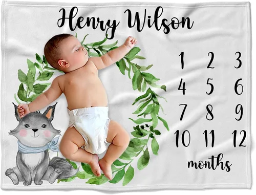 Vista 12 de Manta personalizada de ciervo alpino para bebé, manta personalizada para el cuarto de bebé, manta de vellón suave para la vida silvestre, ropa