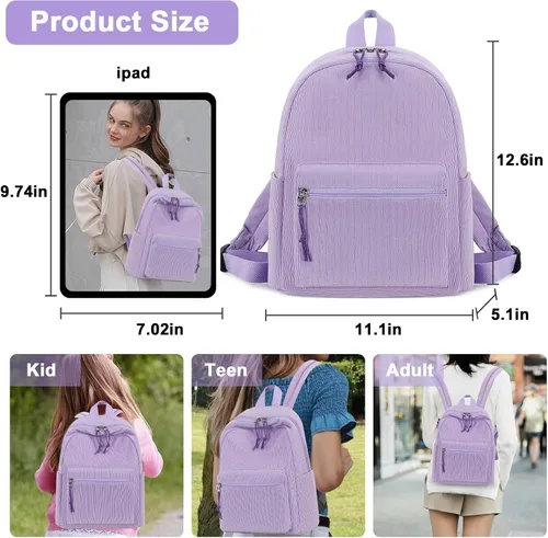 Vista 3 de BTOOP Mini mochila para mujeres y niñas, resistente al agua, mochila pequeña, bolsa de hombro para mujeres, adultos, niños, escuela, viajes