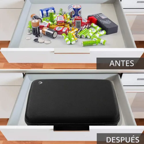 Vista 7 de Comecase - Funda organizadora de baterías para 48 pilas AA, EVA dura