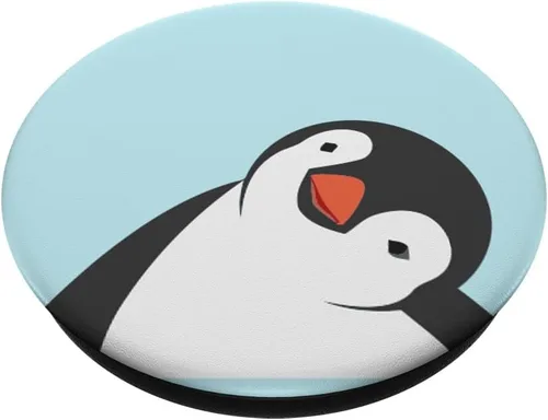 Vista 2 de Lindo Pingüino Cara Azul Regalos Para Pingüinos Amante PopSockets Swappable PopGrip