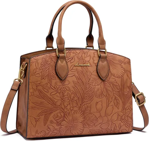 Vista 8 de LOVEVOOK Monederos y bolsos para mujer, bolso de hombro vintage moderno, bolso de mano de piel sintética, bolso de mano mediano para mujer
