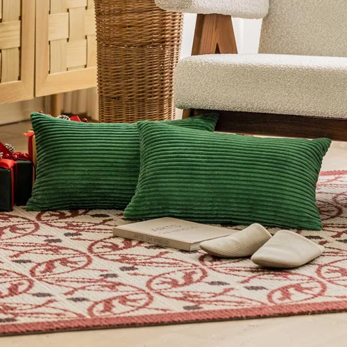Vista 46 de Home Brilliant - Juego de 2 fundas de cojín decorativas de terciopelo a rayas, 16 x 16 pulgadas, para sillas y sofás, color verde salvia, verde