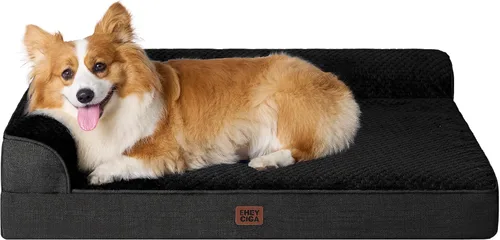 Vista 53 de EHEYCIGA - Cama ortopédica para perros de tamaño mediano, cama de espuma viscoelástica para perros, color beige Small Dog Sofa with Washable