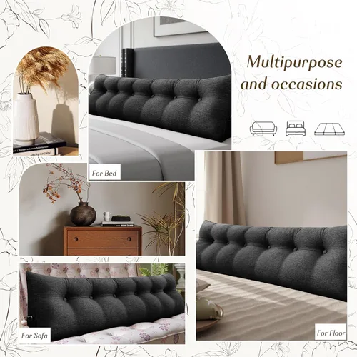 Vista 5 de Almohada de Cuña para Cabecero - Almohada Triangular para Cabecero de Cama, Almohada de Cuña para Descanso en la Cama, para Sentarse en la Cama