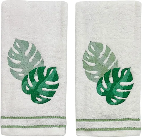 Vista 34 de Serafina Home Toallas de baño suaves y absorbentes para huéspedes: ancla azul náutica con diseño costero de cuerda gris plateada, 2 piezas de 12 "x