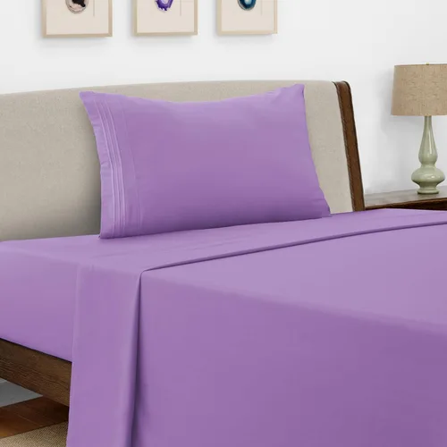 Vista 174 de LUX Décor - Juego de sábanas Twin de microfibra ultrasuave de 3 piezas con sábana encimera, sábana bajera de 16 pulgadas de profundidad y funda