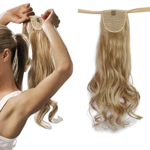 Vista 27 de Extensiones de cabello sintético de 20 pulgadas, 3.17 oz, ondulado, rizado, resistente al calor, fibra sintética para mujer