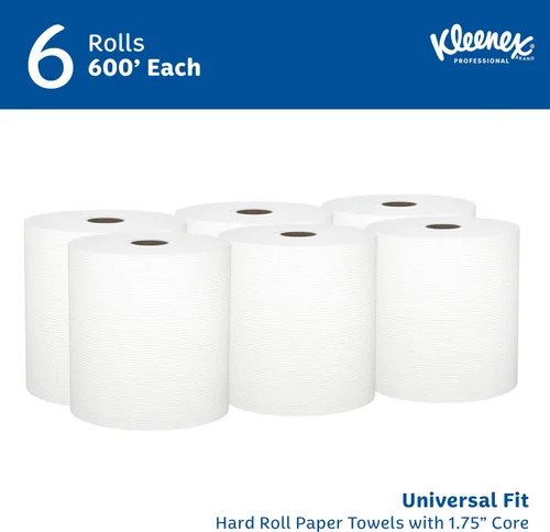 Vista 13 de Kleenex Toallas de Papel Profesionales Universales en Rollo Duro, a Granel (50606), Enrollado con Núcleo de 1.75", Bolsillos de Absorción Premium