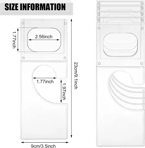 Vista 2 de Kathfly Paquete de 10 separadores de tamaño de perchero de plástico para colgar ropa, rectángulo transparente, perchero de ropa, perchas