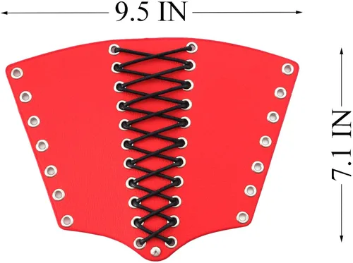 Vista 10 de MILAKOO 2 unids hombre negro cuero ancho guantelete pulsera de sujeción brazo armadura brazalete ajustable