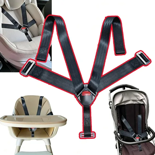 Vista 5 de Universal 5 Point Seat Pecho Arnés Clip y Asiento Pecho Arnés Clip Clip Hebilla Reemplazo Tendencia Guardia Ajustable