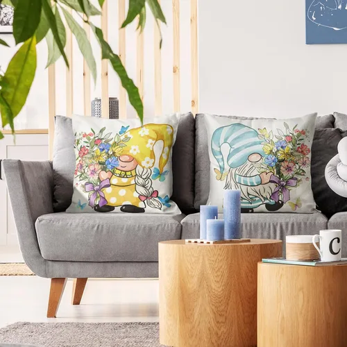 Vista 5 de Onerisly Fundas de almohada de primavera de 18 x 18 pulgadas, fundas de almohada, fundas de almohada de primavera para el hogar, decoración