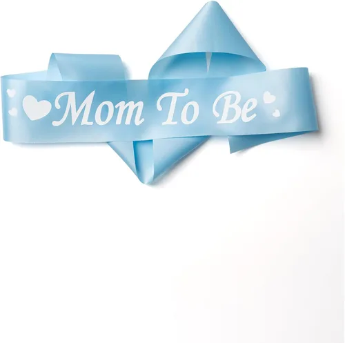 Vista 4 de Juego de decoraciones de baby shower con banda de texto en inglés "Mom to Be", regalo de fiesta de revelación de género para futuros padres