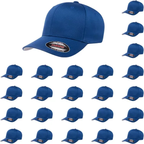 Vista 77 de Gorra de béisbol Flexfit Wooly Combed Premium de 6 paneles estructurada Ajuste elástico Paquete al por mayor disponible Negro