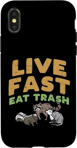 Vista 5 de iPhone 16 Fast Live Eat Trash Raccoon Opossum Skunk Street Cats Gift Case