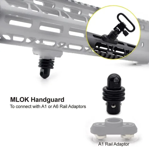 Vista 6 de FAZee Adaptador QD multifunción con espárragos para cabestrillo giratorio de tope de mano Adaptador de desmontaje rápido (2 piezas)