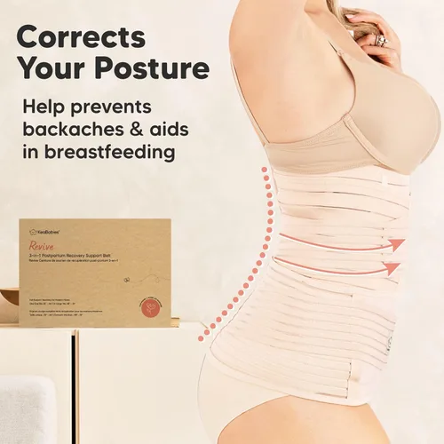 Vista 4 de 3 en 1 Soporte Posparto para el Abdomen. Banda para el vientre para etapa posnatal, embarazo, maternidad, fajas moldeadoras de cuerpo para mujeres
