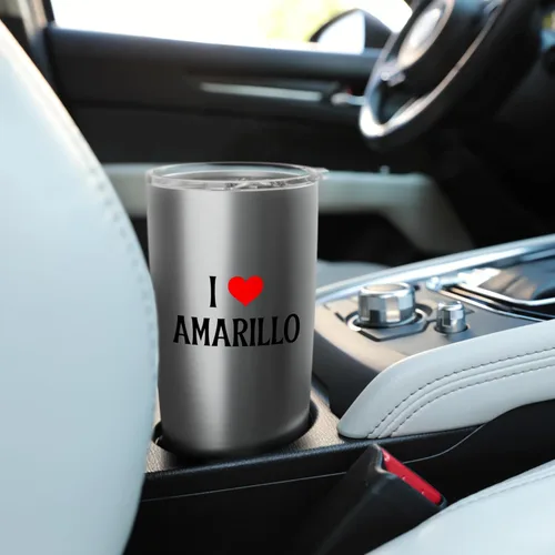 Vista 6 de I Love Amarillo I Heart Amarillo TX Holiday Travel Souvenir Stainless Steel Insulated Tumbler
