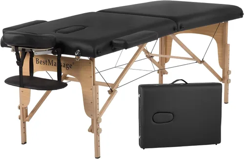 Vista 11 de PayLessHere Cama de Masaje Portátil Mesa de Masaje de 24 pulgadas de Ancho Cama de Pestañas 2 Plegable Altura Ajustable Mesa de Spa con Bolsa No