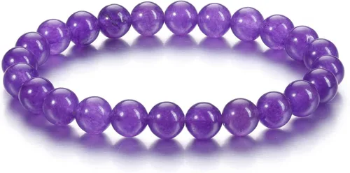 Vista 21 de Jovivi Pulsera elástica de cuentas redondas semipreciosas naturales – 0.315 pulgadas hecha a mano con cuentas de piedras preciosas curativas